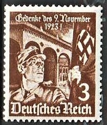FRIMÆRKER TYSK RIGE: 1935 | AFA 593 | NSDAP jubilæum. - 3 pf. brun - Postfrisk